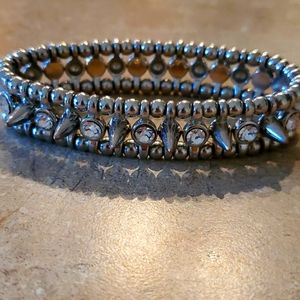 Sterling silver Spike and cz bracelet